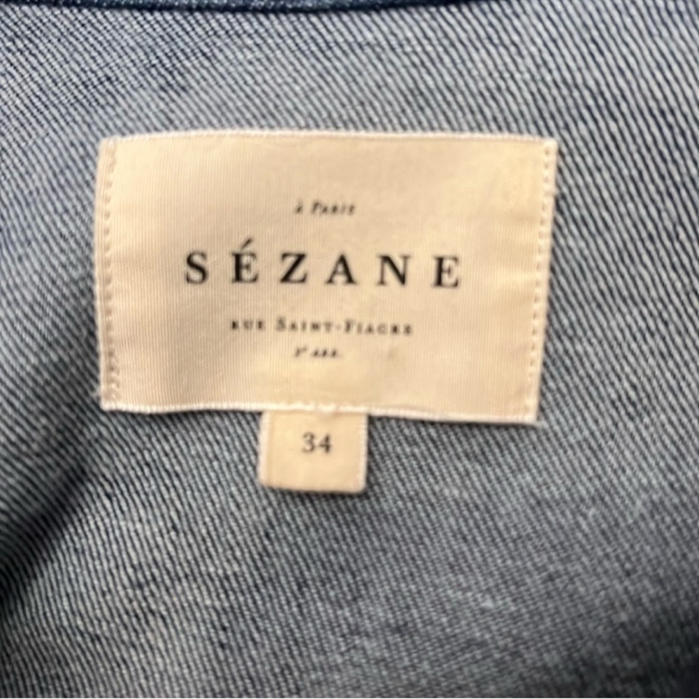 SÉZANE Almette Dress| Blue Denim - Picture 6 of 7